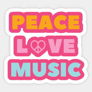 Peace Love Music T-Shirt - Unisex Graphic Tee with Retro Vibe for Casual Wear - Unique Gift for Musicians and Fans Sticker